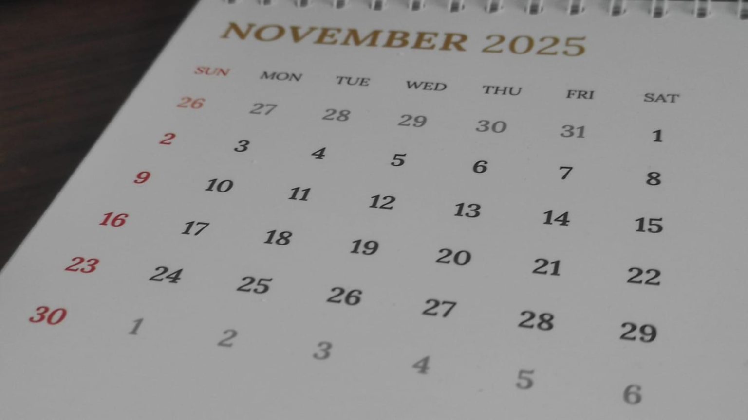 Kalender November 2025